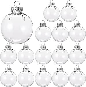 50 PCS Christmas Iridescent Ornaments,Clear Plastic Bubbles Hanging Filled Ornaments,Christmas DIY Hanging Rainbow Ball 5 Different Sizes for Xmas Tree Wedding Party Birthday Home Decorations