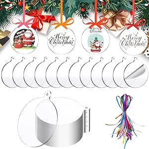 H&D HYALINE & DORA Set of 6 Crystal Glass Christmas Ornaments Clear Faceted Glass Christmas Star Crystal Hanging Ornaments for Xmas Tree Winter New Year Party Supplies