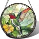 Hummingbird Stained Glass Ornament, Christmas Ornaments, Xmas Decor, Ornaments for Christmas Tree, Holiday Presents, Gift Exchange Ideas (Rainbow)